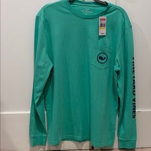 Vineyard Vines Men's Teal Long Sleeve Tee